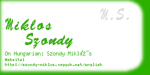 miklos szondy business card